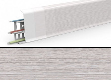 Плинтус Идеал Деконика с кабель-каналом ясень серый 2,2 м 85 мм