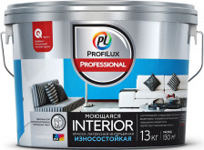 Краска ВД латексная для стен и потолков МОЮЩАЯСЯ база А (2,5кг) Profilux Professional