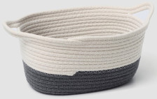 Корзина ручного плетения Рита серый 34х23х14 см