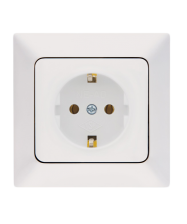 Розетка 1-м скрытой установки с заземлением NE-AD Aras 93-110-08-P 16А 250В (керамика) белый