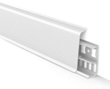 Плинтус Идеал Деконика с кабель-каналом белый глянцевый 2,2 м 70 мм
