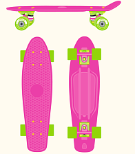 Круизер пластиковый RIDEX 17"х5 ABEC-7 Doll