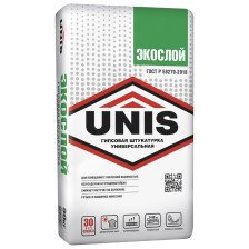 Штукатурка гипсовая серая ЭКОСЛОЙ (30кг) Юнис