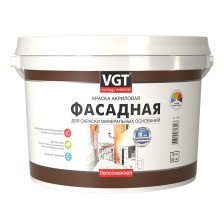 Краска ВД-АК-1180 фасадная белая (1,5кг) ВГТ
