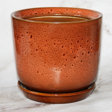 Горшок керамический с поддоном ЛИРА люкс №3 16х19см 2,5л рыжий