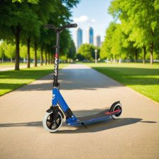 Самокат для детей NOVATRACK DEFT алюминиевый, колеса 180/145 мм PU, эргономичный руль, синий