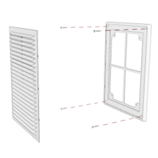 Решетка 150х200 вентиляционная, наклонная с сеткой, рамкой (1520ВР)