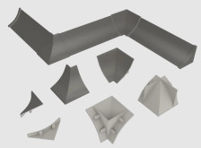 Комплект аксессуаров к плинтусу LB-23 дымчатый Россия