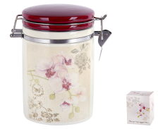 Банка для сыпучих продуктов 850 мл клипса Орхидея ZFС038-38