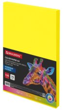 Бумага офисная цветная Brauberg А4 75г/м 20 л (фасовка) НЕОН желтая 116670