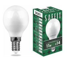 Лампа светодиодная Е14 11W/6500 G45 (шар) Saffit