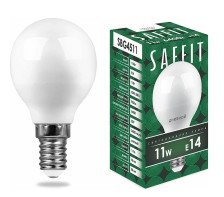 Лампа светодиодная Е14 11W/6500 G45 (шар) Saffit
