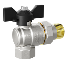 Кран шаровой для воды 1/2" г/г бабочка угловой Ру40 LD Pride