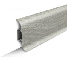 Плинтус Идеал Классик с кабель-каналом ясень серый 2,2 м 70 мм