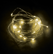 Гирлянда линейная Роса 20 LED 2м 2700К батарейки 2хАА IP 20  шнур 0,5м CL570