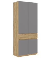 Шкаф 2-створчатый Бостон ШК-001 Дуб крафт золотой/Серый 1000х2360х510мм