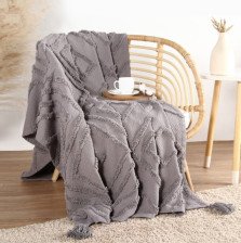 Плед  хлопок SL Home 150х200 серый 10611693