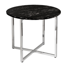 Стол журнальный круглый черный/хром d60х48см 30B-85521