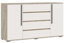 Комод Норд 2 двери 4 ящика (1600) Кашемир/Дуб крафт серый