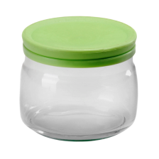 Банка стеклянная для сыпучих продуктов 0,5 л CESNI с зеленой пластиковой крышкой 43002SLB