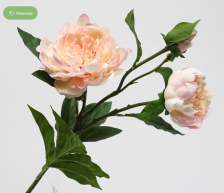 Цветок искусственный Пион 75 см персиковый
