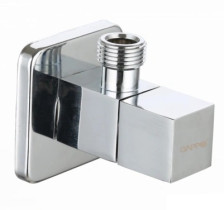 Кран шаровой угловой для подключения сантехприборов хром с декоративной чашкой 1/2"х3/8" G241.0403