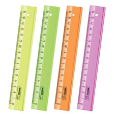 Линейка пластиковая 16 см прозрачная неон Стамм