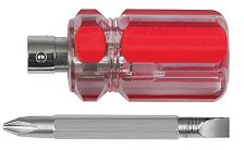 Отвертка двухсторонняя PH2/SL6 6x28мм пластиковая ручка Курс 56209 