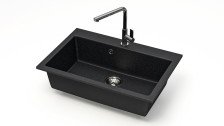 Мойка 755х505 искусственный камень черный 39/Q4