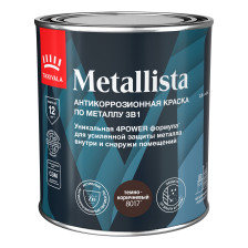 Краска по ржавчине 3 в 1 гладкая коричневая METALLISTA (0,8л) TIKKURILA / TIKKIVALA