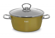 Кастрюля эмалированная 2,1 л RASHEL GRAND оливковый R6018