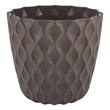 Горшок с поддоном Волна 1,4л d-14,5 h-13,2см шоколад