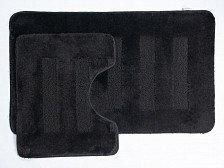 Комплект ковриков для ванной комнаты AQUA-PRIME Melany 2 шт 50х80/40х50см 20мм (черный)