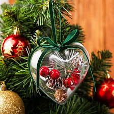 Украшение новогоднее Зимнее сердце, природный декор