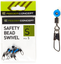 Вертлюги c застежкой и пластиковой бусининой Feeder Concept 001S 5шт