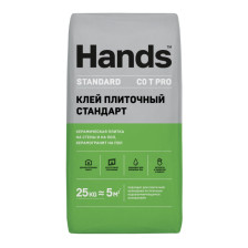 Клей плиточный стандарт Standart PRO (25кг) Hands