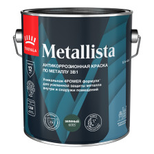 Краска по ржавчине 3 в 1 гладкая зеленая METALLISTA (0,9л) TIKKURILA / TIKKIVALA