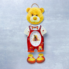 Часы настенные серия: Детские "Мишка в комбинезоне" 16х42 см 837746