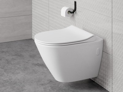 Унитаз подвесной СИТИ ОВАЛ КЛИН ОН/ CITY OVAL Clean On с сиденьем СЛИМ/SLIM Cersanit