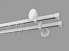 Карниз металлический Капри СК-260-2Р белый 2,4 м