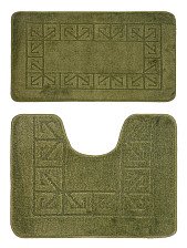 Комплект ковриков для ванной комнаты BANYOLIN CLASSIC из 2 шт 50х80/50х40см 11мм (темно-зеленый) 1/25