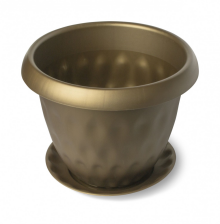 Горшок с поддоном Розетта 34х26,5 (13л) золотой