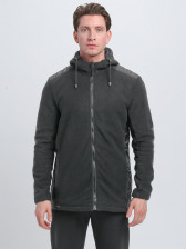 Куртка флисовая с капюшоном Кэмп темно-серый размер 60-62/182-188