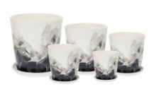 Горшок керамический с поддоном Конус Палитра белая №3 d15см h 15,5 см 1,5л