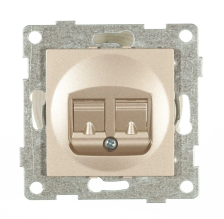 Розетка компьютерная 1-м скрытой установки С11К1-027 RJ45 шампань