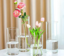 Ваза стеклянная 12х40 см прозрачный