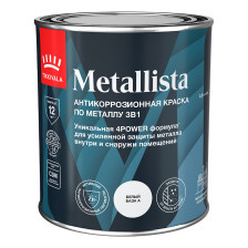 Краска по ржавчине 3 в 1 гладкая белая А METALLISTA (0,8л) TIKKURILA / TIKKIVALA