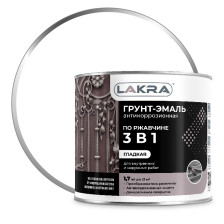Грунт-эмаль по ржавчине белый глянц. (1,7кг) Лакра