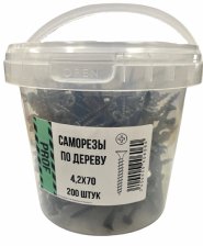 Саморезы 4,2х70 для крепления ГКЛ к дереву 200 шт/уп ведро