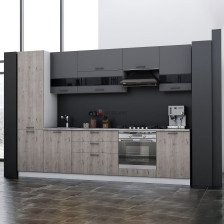Кухня Астра 2,0 м графит софт/дуб галиано (мрамор черный)